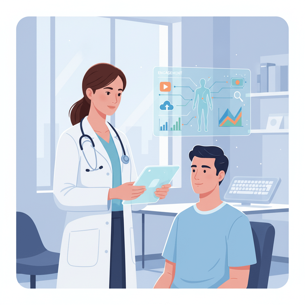 Illustration d'un médecin vérifiant le graphique de la 