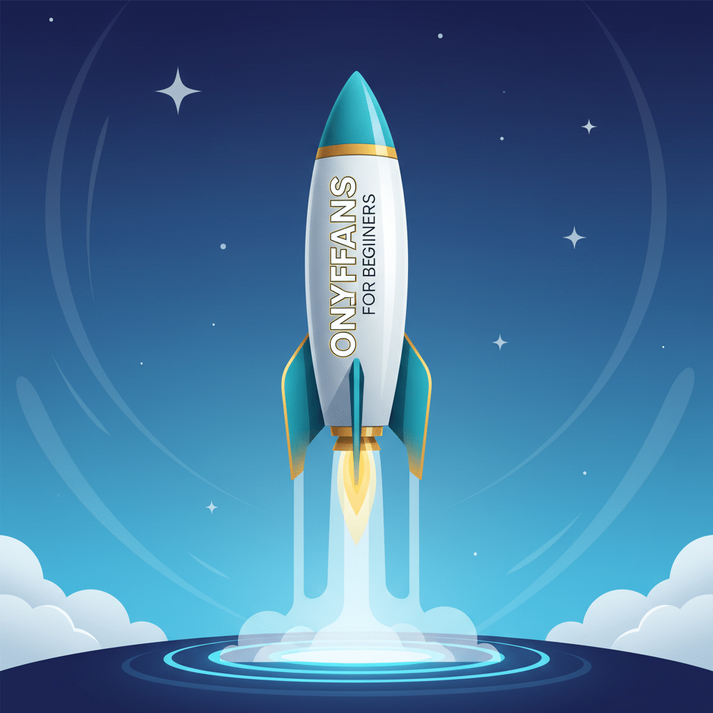 Une fusée décollant avec l'inscription 'OnlyFans Agency' dessus - Illustration de l'agence OnlyFans pour débutants